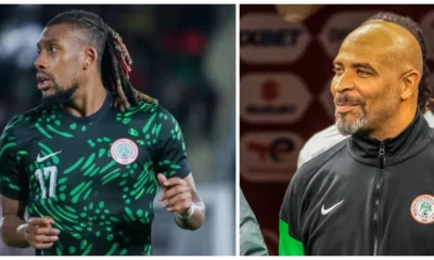 Alex Iwobi celebrating with Super Eagles teammates at AFCON 2025