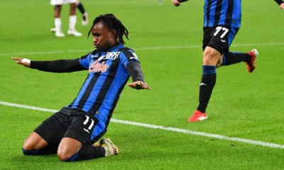 Ademola Lookman in action for Atalanta during a Serie A match