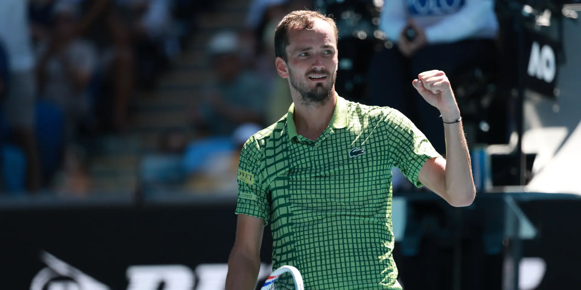 Daniil Medvedev celebrates five-set win at Australian Open