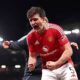 Harry Maguire celebrating during Manchester United victory at Old Trafford