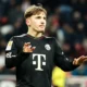 Lennart Karl celebrating a goal for Bayern Munich in a friendly match