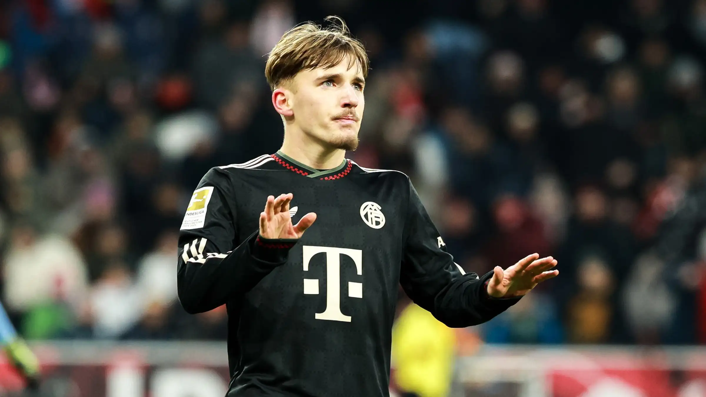 Lennart Karl celebrating a goal for Bayern Munich in a friendly match