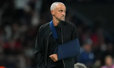 Luis Enrique on the touchline as Paris Saint-Germain manager during a major final