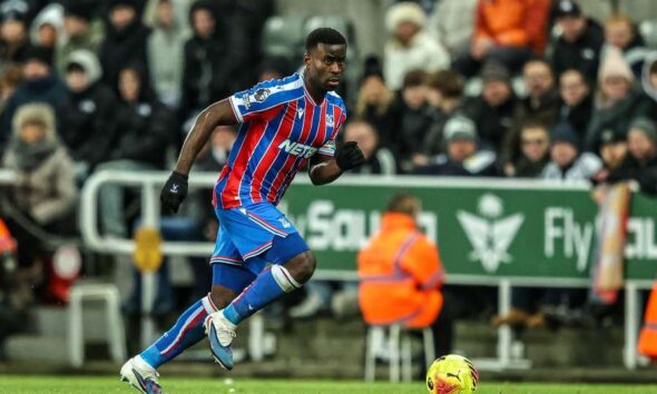 Marc Guehi in action for Crystal Palace during a Premier League match