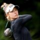 Nelly Korda speaking at an LPGA event about mixed-gender golf opportunities