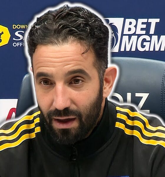 Ruben Amorim watching a football match, linked with Tottenham managerial role