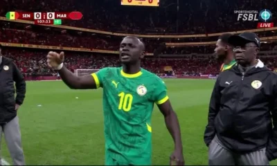 Sadio Mane urging Senegal teammates to return to the pitch during the AFCON 2025 final