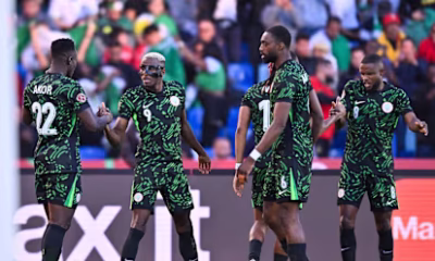 Super Eagles celebrating victory over Algeria at AFCON 2025