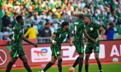Super Eagles of Nigeria celebrating after AFCON 2025 bronze medal victory