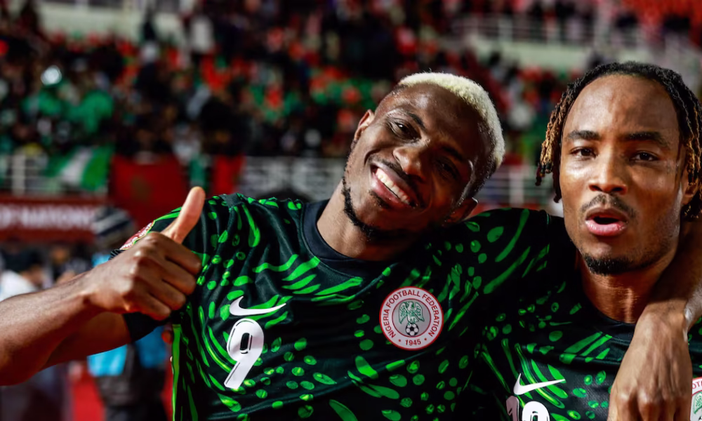 Victor Osimhen celebrates after scoring for Nigeria at AFCON 2025