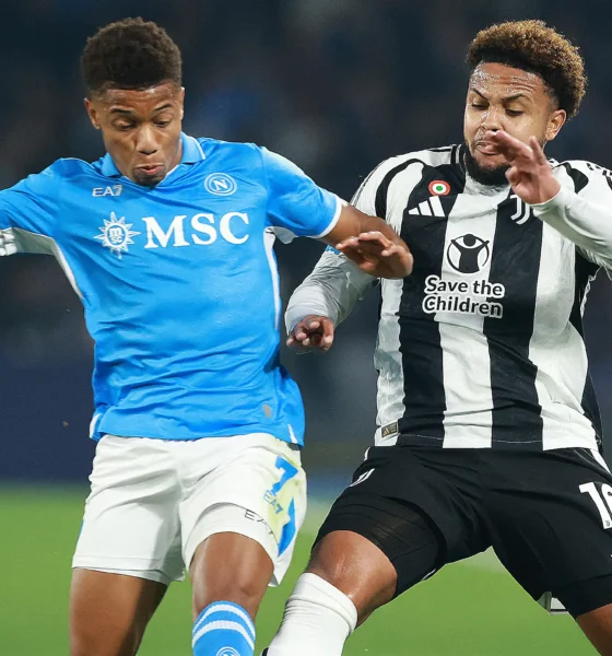 Weston McKennie in action for Juventus against Napoli in Serie A