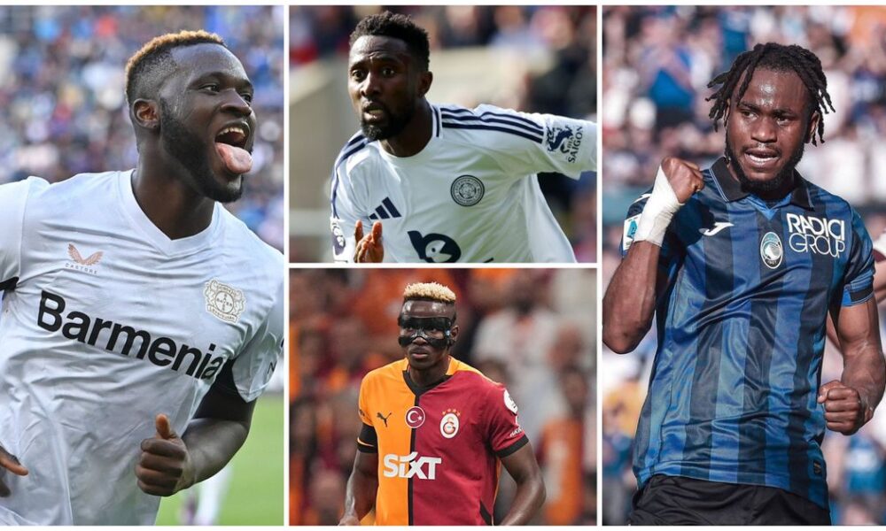 Collage Of Nigerian Footballers In Europe Including Iwobi Lookman Ndidi And Osimhen