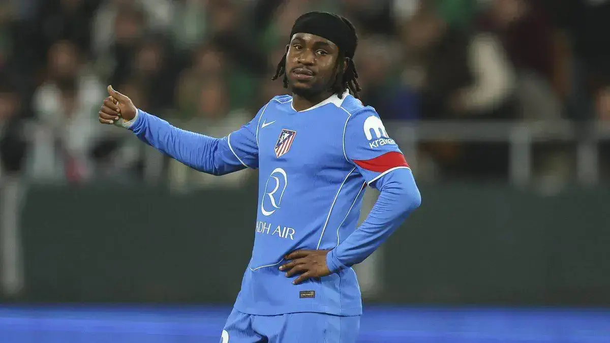 Ademola Lookman celebrating on his Atletico Madrid debut against Real Betis