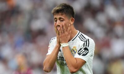 Arda Guler reacting during a Real Madrid Champions League match