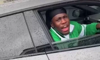 Igoh Ogbu wearing the iconic Nigeria 1996 Super Eagles jersey at Slavia Praha training ground