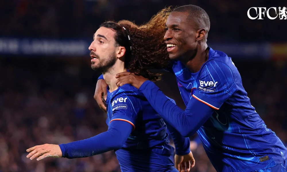 Marc Cucurella in action for Chelsea during Premier League match