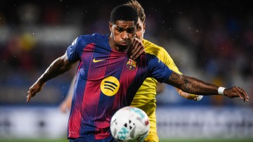 Marcus Rashford playing for Barcelona during La Liga match