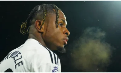 Samuel Chukwueze celebrates goal for Fulham against Brighton