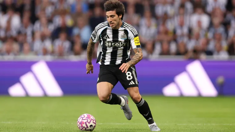 Sandro Tonali playing for Newcastle United during a Premier League match at St James’ Park