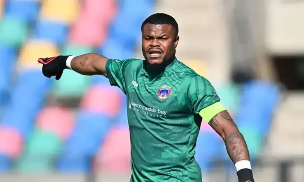 Super Eagles goalkeeper Stanley Nwabali during AFCON action as he opens up about his future after leaving Chippa United.