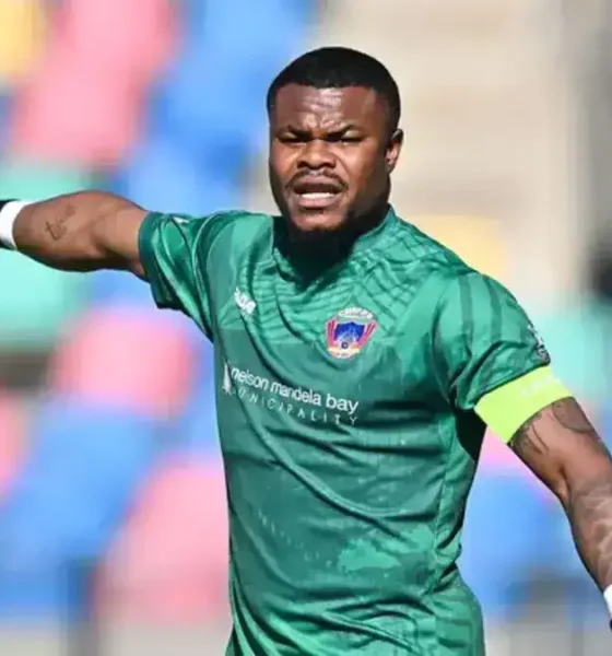 Super Eagles goalkeeper Stanley Nwabali during AFCON action as he opens up about his future after leaving Chippa United.