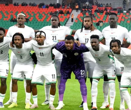 Super Eagles players reacting after penalty shootout defeat to DR Congo