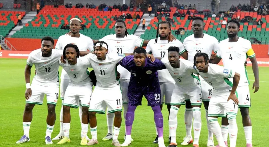 Super Eagles players reacting after penalty shootout defeat to DR Congo