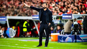 alvaro arbeloa real madrid coach celebrating win over benfica at santiago bernabeu