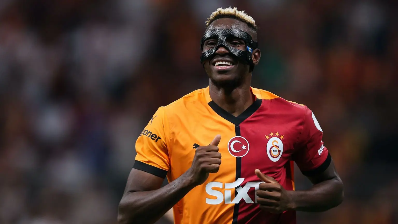 Victor Osimhen celebrating a goal for Galatasaray in the 2025/26 Super Lig