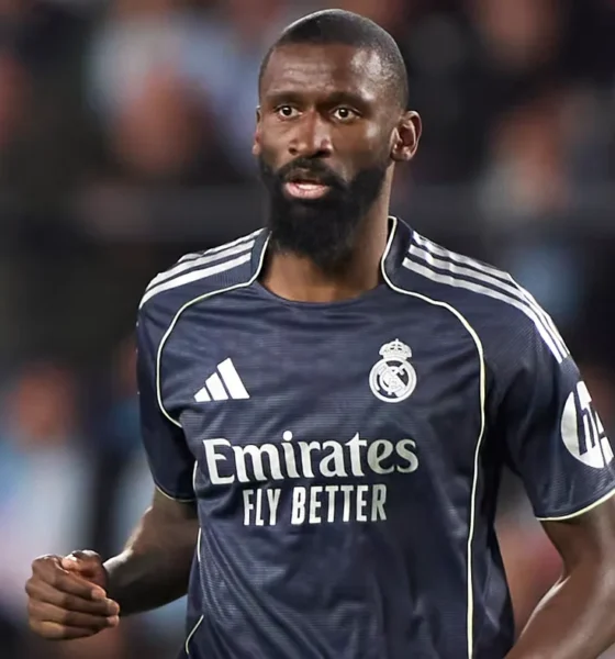Antonio Rudiger in action for Real Madrid during a heated La Liga match against Getafe