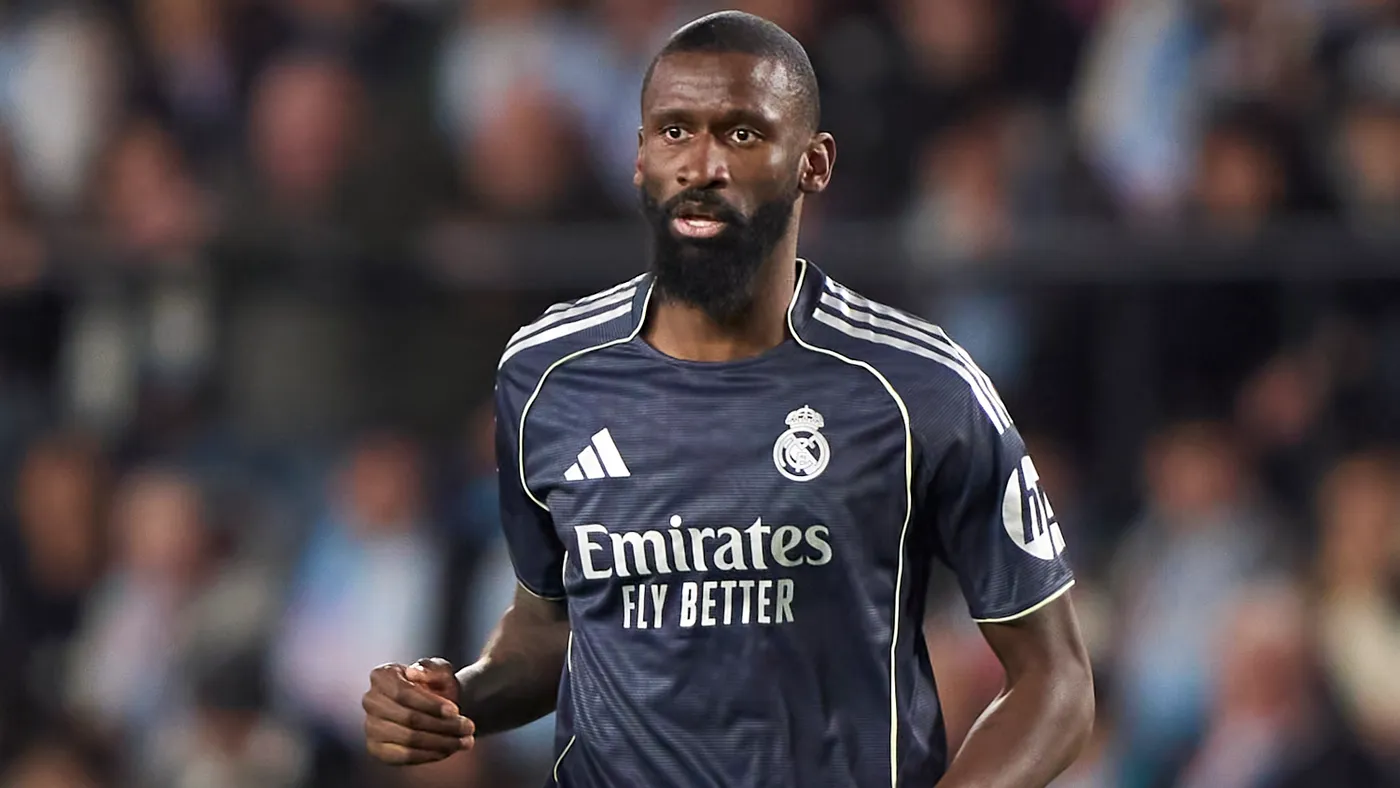 Antonio Rudiger in action for Real Madrid during a heated La Liga match against Getafe