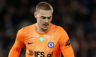 Chelsea goalkeeper Filip Jorgensen during Champions League match against PSG