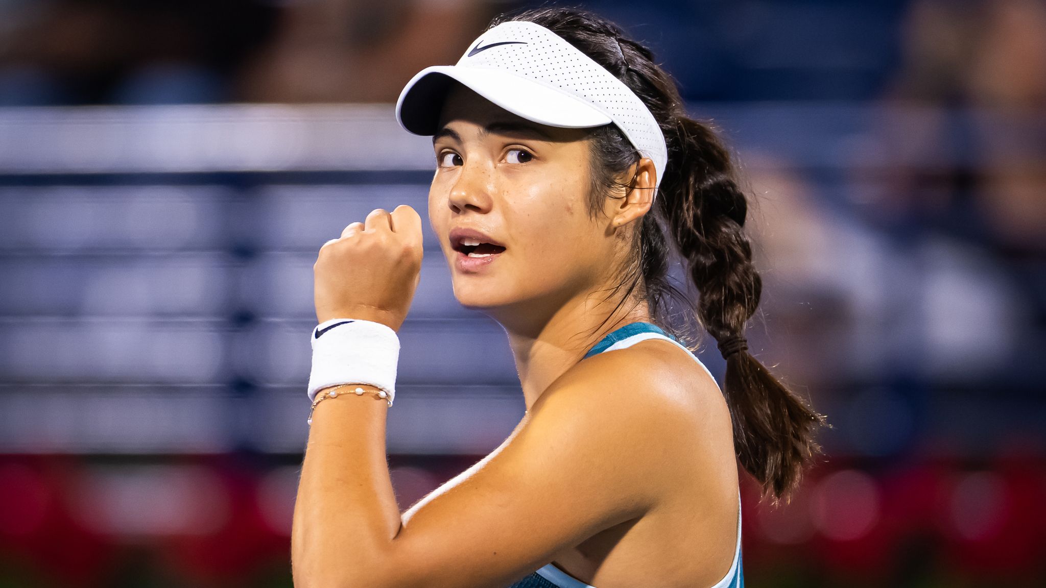 Emma Raducanu training ahead of the Indian Wells tennis tournament