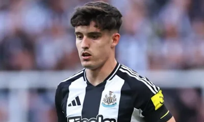 Tino Livramento playing for Newcastle United amid Arsenal transfer interest