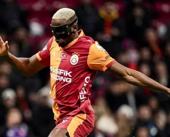 Victor Osimhen celebrating a goal for Galatasaray in the Champions League