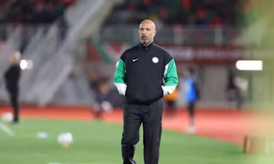 Eric Chelle on the touchline coaching the Super Eagles during AFCON 2025 match