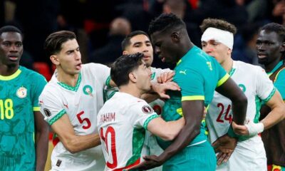 Senegal national team celebrating with fans amid AFCON controversy over Morocco decision
