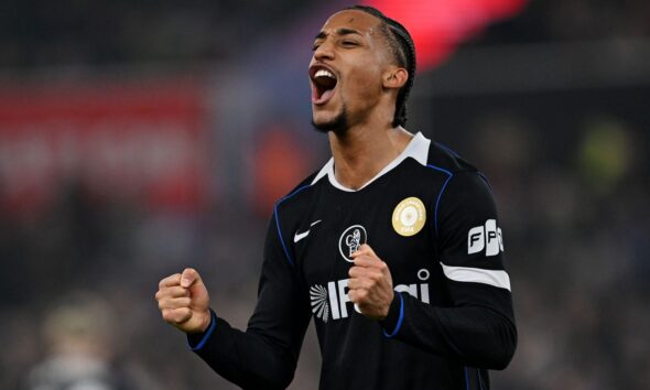 João Pedro celebrating his hat-trick for Chelsea against Aston Villa
