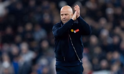 Arne Slot on the touchline during Liverpool match as speculation continues over his future.