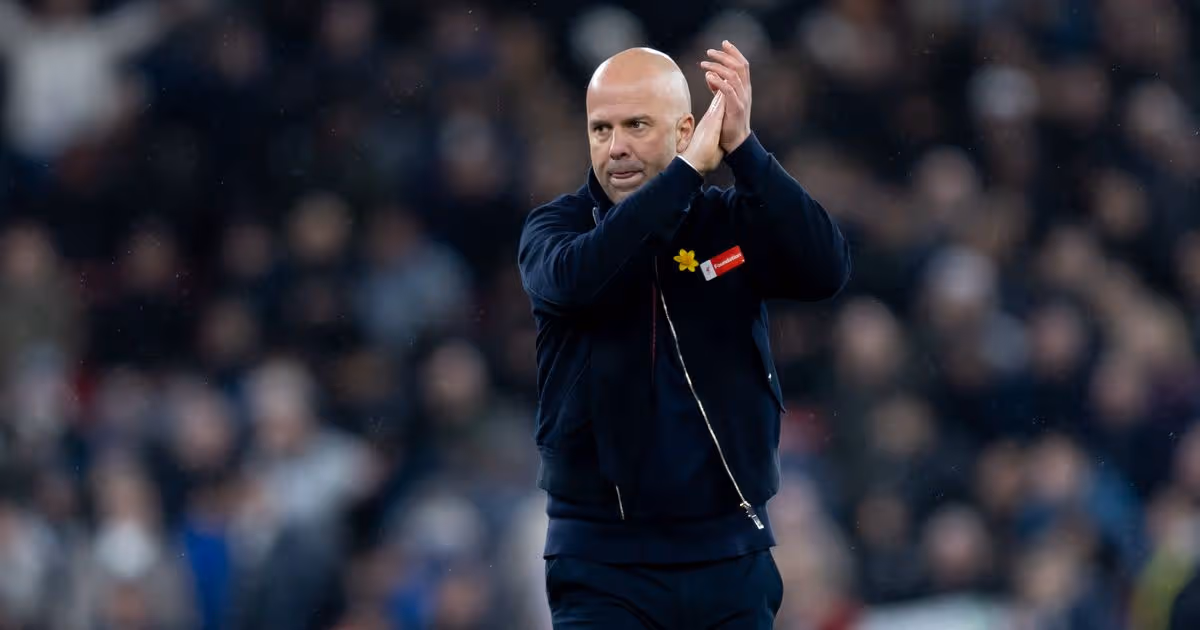 Arne Slot on the touchline during Liverpool match as speculation continues over his future.