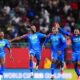 DR Congo players celebrating World Cup qualification after defeating Jamaica
