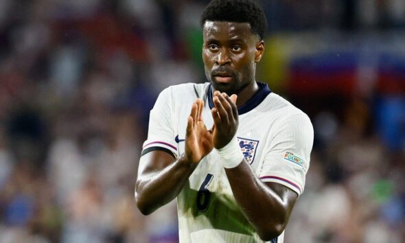 Marc Guehi reacting after England’s defeat to Japan at Wembley Stadium