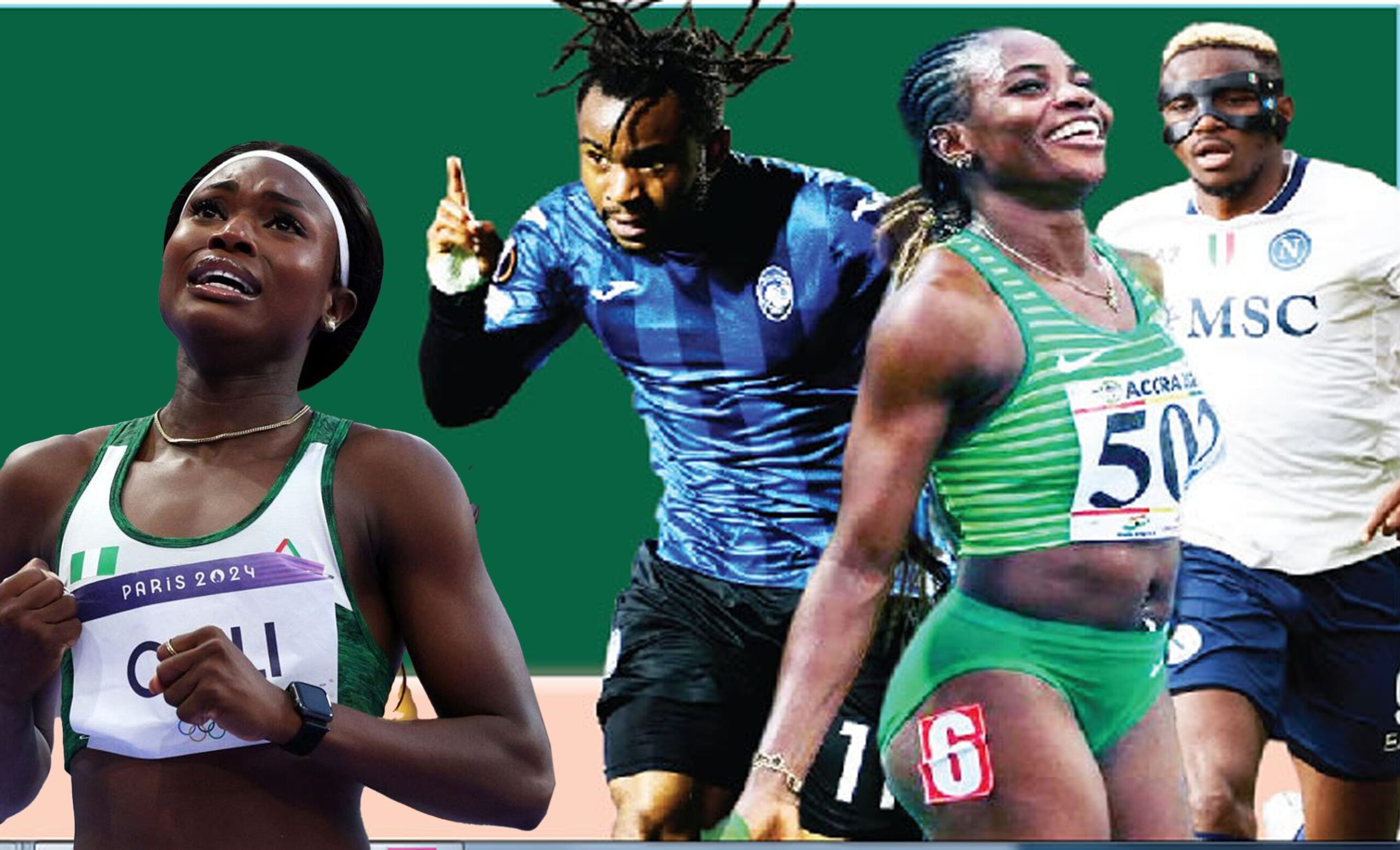 Victor Osimhen, Ademola Lookman, Victor Boniface, Tobi Amusan and Favour Ofili showcasing Nigeria’s most marketable athletes in 2026