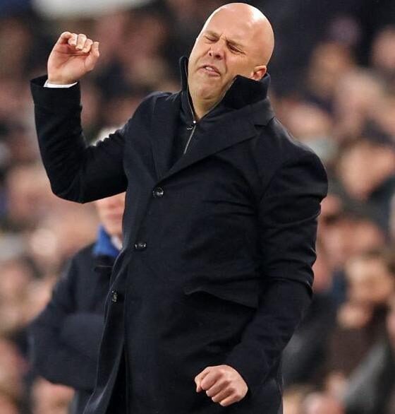 Arne Slot reacting on the touchline during a difficult Premier League season for Liverpool.