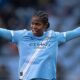 Khadija Shaw celebrating after scoring for Manchester City Women during the WSL season.