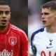 Murillo and Micky van de Ven during Premier League matches as Liverpool consider summer transfer moves for defensive reinforcements.