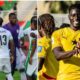 Super Eagles players celebrating Nigeria becoming Africa’s top football talent exporter with players across global leagues.