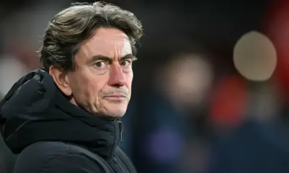 Thomas Frank and Sunderland manager Regis Le Bris amid speculation over the Black Cats managerial position.