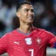 Cristiano Ronaldo celebrating during Portugal’s friendly match against Nigeria in Lisbon.