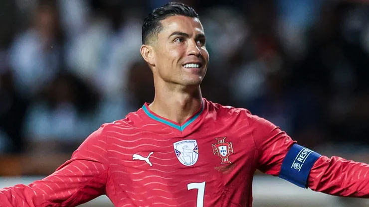 Cristiano Ronaldo celebrating during Portugal’s friendly match against Nigeria in Lisbon.